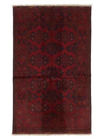 Afghan Khal Mohammadi Vloerkleed 125X202 Zwart/Donkerrood Wol, Afghanistan