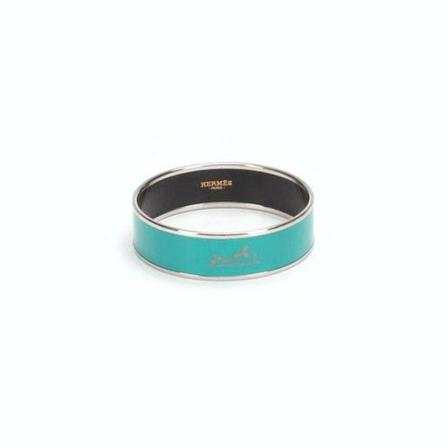 Hermès Vintage Pre-Owned Carèche Wilde Enamel Bangle Grøn, Dame Vintage Smykker, Størrelse: ONE Size