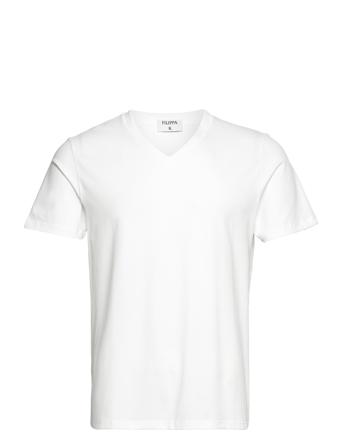 Stretch V-Neck Tee T-shirts Short-sleeved Hvit Filippa K