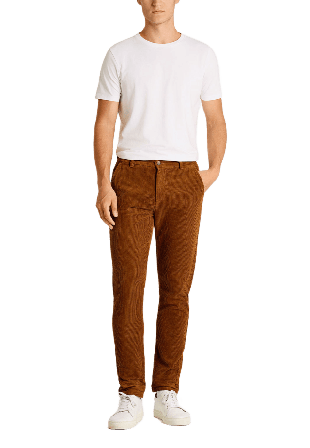 Lindbergh Cropped corduroy pants Byxor Herr Brun XL