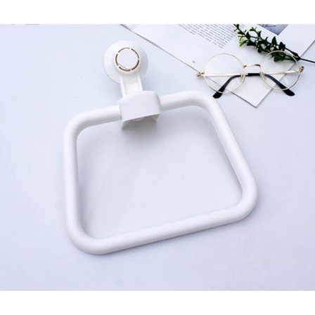 Vit handduksring utan borrning Abs handdukshållare ring sugkopp plast handdukshållare rack badrumstillbehör för badrum och sovrum