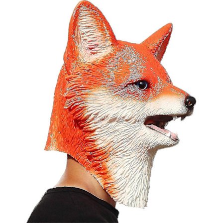 Halloween Räv Latex Huvudmask