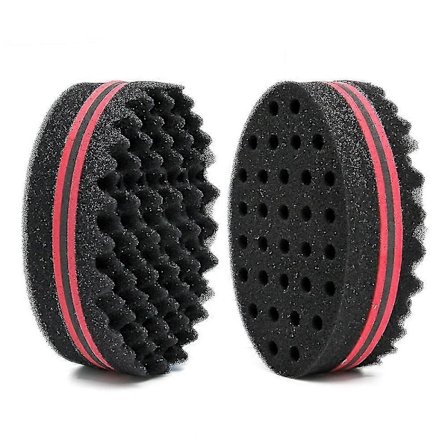 Hårsponger, Magic Barber Twist Curl Brush Sponge (2 stk, Svart)