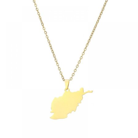 Halskæde i rustfrit stål, Afghanistan kort vedhæng, mode tilbehør til mænd og kvinder, bedste gaver til familie eller venner