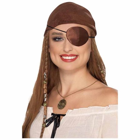 Ögonlapp Pirat Satin Brun - Partyninja.se