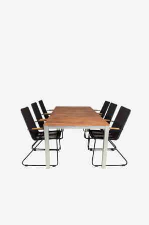 Venture Home - Ruokailuryhmä Zeus, jossa ruokapöydän tuolit Belinda 6 kpl - Luonnonväri - Ruokailuryhmät - - Homeroom