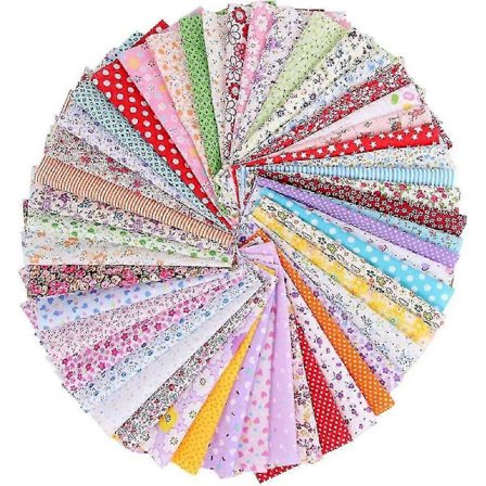 50 Stykker Bomullsstoff Stoffpakker Lappeteppestoffer 100%