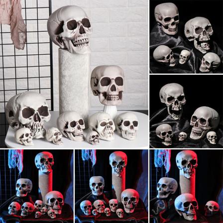 1 St Skull Head Mänskligt Skelett Halloween Rekvisita 4x5x8cm