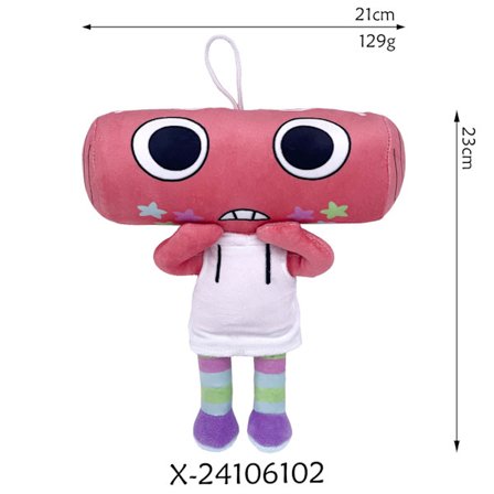 Dandys World Pebble Pink Hammer Head Plysjleketøy Skrekkspill, Søt Anime Plysjpute Hjemmedekorasjon Dukke Gave