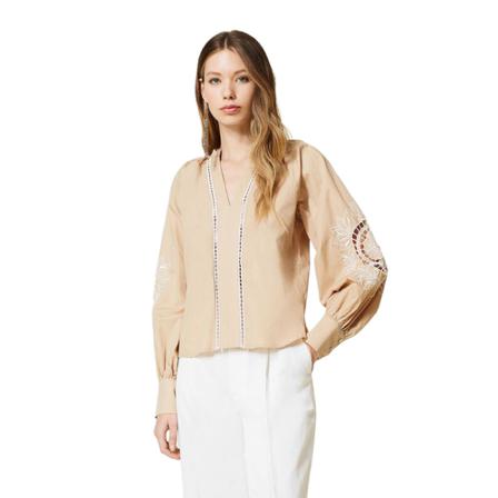 Twinset Musline Bluse and embroidery inbo, Dame