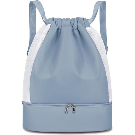 Ryggsekk med snøring Sportsryggsekk med snøring Vanntett ryggsekk med skofag og våtpose Stor kapasitet Unisex Sammenleggbar sportsbag Perfekt for