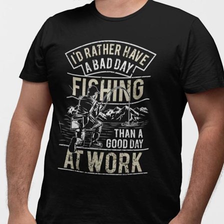 T-shirt med Fiske design - Bad day fishing