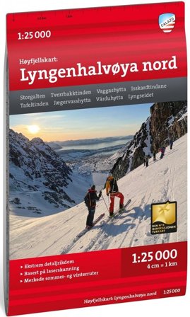 Calazo Høyfjellskart Lyngenhalvøya nord 1:25 000