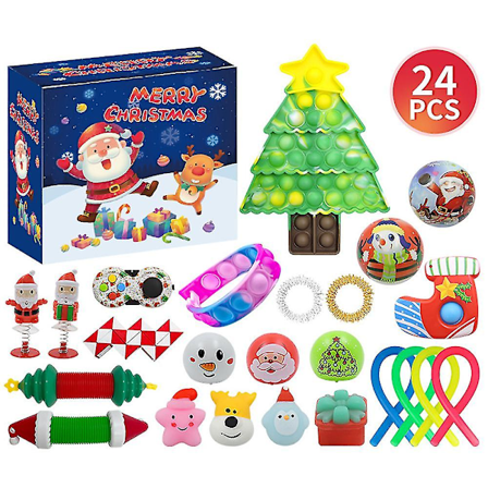 Julekalender 2023 - Julekalender med 24 Dages Overraskelser - Blind Box med Fidget Sensory Legetøj - Festfavoritter - Gave