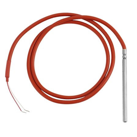 Vandafvisende PT1000 Temperaturføler -40-200C Sonde DIA 6mm Indsætningslængde 100mm Varmebestandig 2 Ledninger 1M Silikonkabel