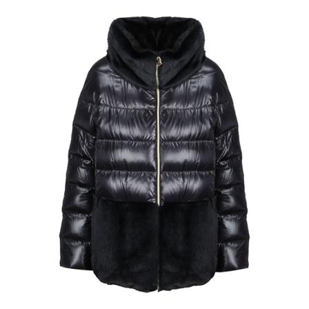 Herno Faux Fur Down Jakke Sort, Dame