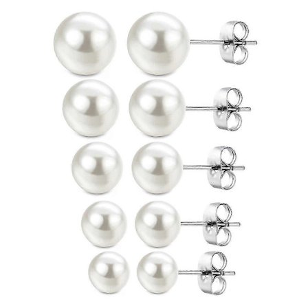 Par Perle Øreringe 925 Sølv Perler Hvide Perle Øreringe Dame Øreringe Øreringe til Kvinder Hvide Ferskvands Perle Øreringe Smykker (3-7mm