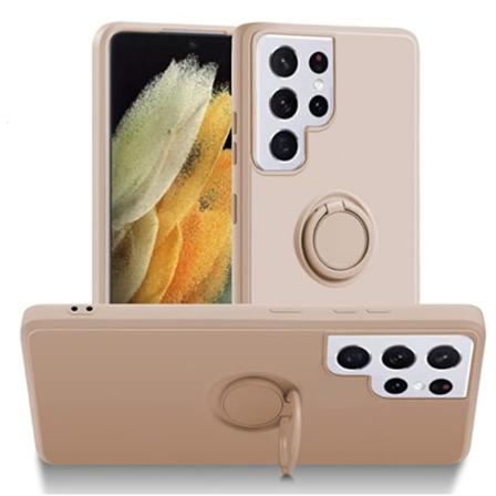 Vennus Samsung Galaxy S22 Ultra Skal Silikon Ljusrosa Stativ Och