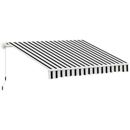 Manuaalinen Taitettava Varsi Markiisi 4 M Käsikammalla Parveke Markiisi Aurinkosuoja Seinäasennus Parveke Alumiini Valkoinen + Sininen 395 X 245 Cm