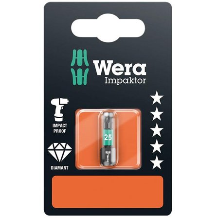 Wera Impaktor TX25 Bits 25 mm, Maskintilbehør & forbruk