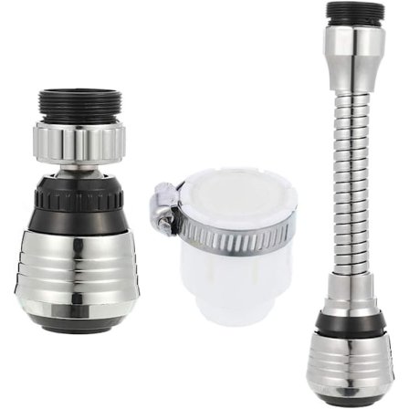 2 stk Universal Kranforlenger Kjøkkenkranforlenger Fleksibel Kran Sprayer Trådgrensesnitt for Bad Kjøkkenkran Dysefilteradapter