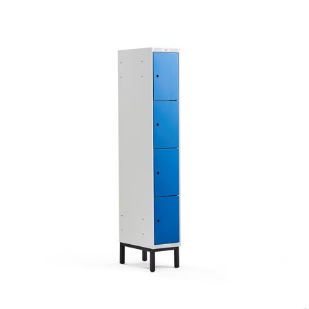 Kleiderspind CLASSIC mit Beingestell, 1 Modul/4 Türen, 1940 x 300 x 550 mm, blau