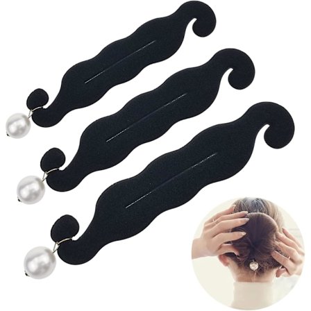 3 PACK Pearl Hair Bun Maker för kvinnor Lazy Hair Curler Bun Clips Magic Beauty Hair Frisyr Skumgummi Donut Maker Ponytail Bun Maker