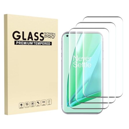 3x Glasskydd OnePlus 9 Pro Härdat Täcker hela skärmen