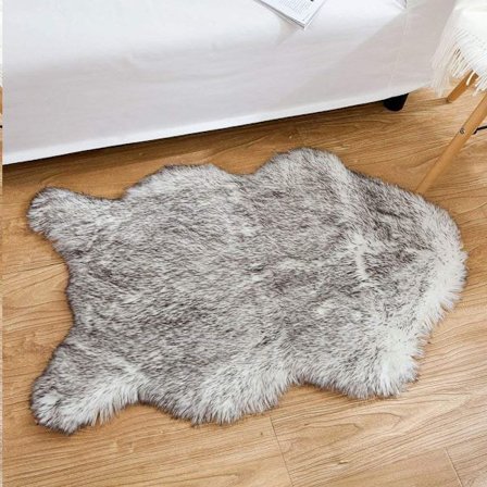 Blød kunstpels stolbetræk sædepude plys pels tæppe til soveværelse (2.