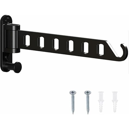 PC seinälle kiinnitettävä taittuva vaatetanko, 180° kääntyvä taittuva seinäkiinnike, sisätiloihin taittuva seinäkiinnitteinen vaatetanko 