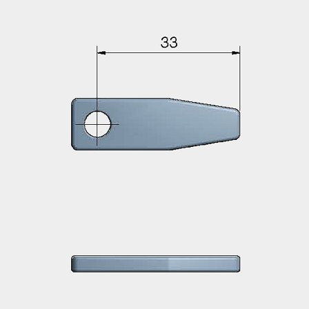 Roca regel 2.5" kort, rak
