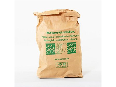SAN SAC Matavfallspåse papper 45L 20/fp - Lyreco - Städ och hygien - Påsar och säckar - Matavfallspåsar