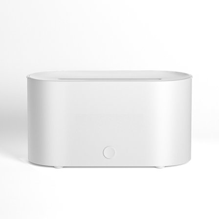 7 Farver Simuleret Flamme Luftfugter Aromaterapi Diffuser med Farveskiftende Natlys til Hjemme- og Kontorbrug Hvid