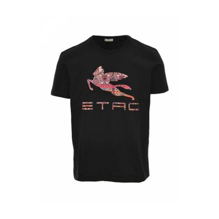 Etro T-Shirts , Zwart , Heren , Maat: L