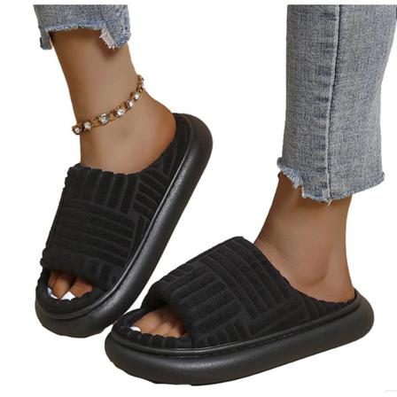 Yttre Slitage Bältesspänne Halvtofflor Kvinnor Casual Flat Tofflor
