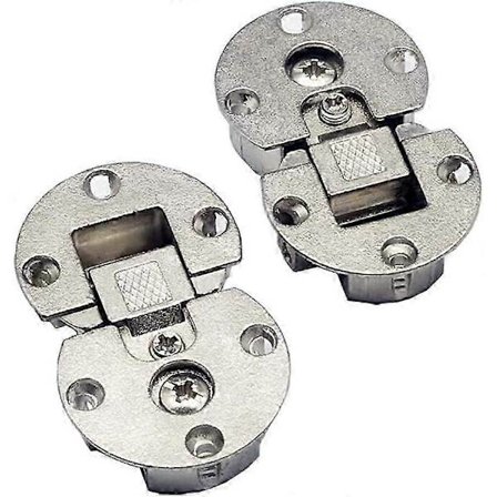 2 st 90 Graders Justerbara Dolda Fällbara Gångjärn för Möbler - Fristående Specialbordsgångjärn - Halvcirkelformat Träfällgångjärn för Runt Bord