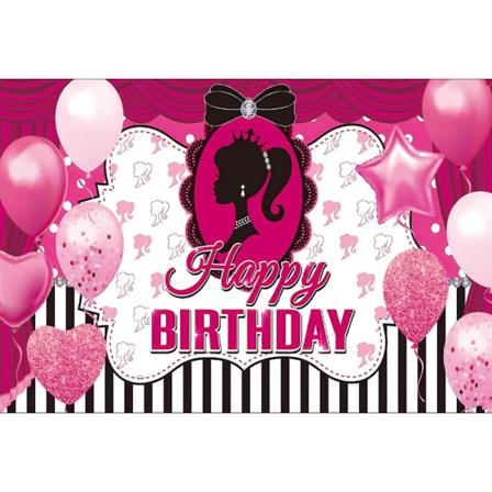 Barbiee Födelsedag Bakgrund Fest Banner Rum Väggdekoration Foto rekvisita Baby Shower Bakgrund Söta Bakgrunder Barn Flickor Present 100X150cm 3