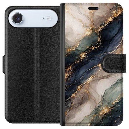 Yhteensopiva Lompakkokotelo Apple Apple iPhone 17 Air Ylellinen abstrakti marmoritaide mustalla, valkoisella ja kullalla elegantteine linjoineen, eksk