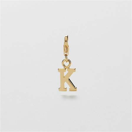 K Letter Charm - 24K VERGOLDETES STERLINGSILBER