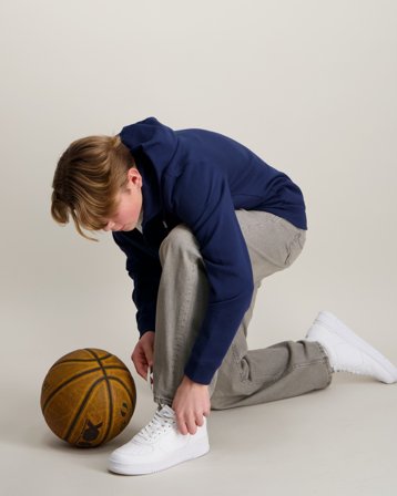 New Balance New Balance French Terry Full Zip Hoodie Blå Huvtröjor/Hoodies Kille - Kids Brand Store