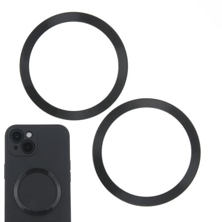 Yleiskäyttöinen 2kpl magneettinen metallirengas langattomalle Magsafe-laturille Black