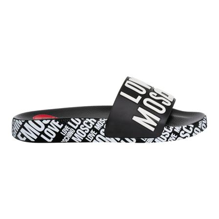 Love Moschino, Slides Czarny, Kobieta, Rozmiar: 38 EU