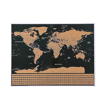 Skrap-av-verdenskart-plakat med kobberfolie, veggklistremerke, personlig journallogg, liten størrelse uten sylinderemballasje