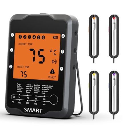 Trådlös Kötttermometer, Smart Digital BBQ-Termometer