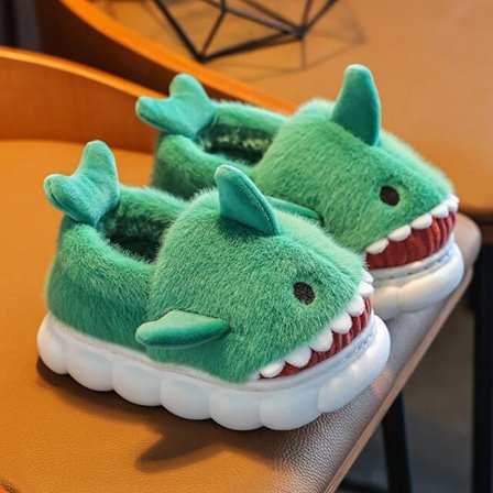 Børnehjemmesko Uldsko til drenge piger sandaler vinter indendørs haj hjemmesko