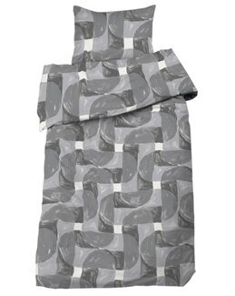 Påslakanset Milton med tryckt grafiskt mönster 2-delar Grå - Redlunds