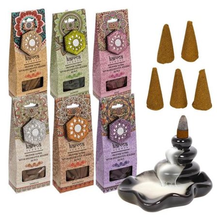 Røgelseskegler med holder – 40-pak