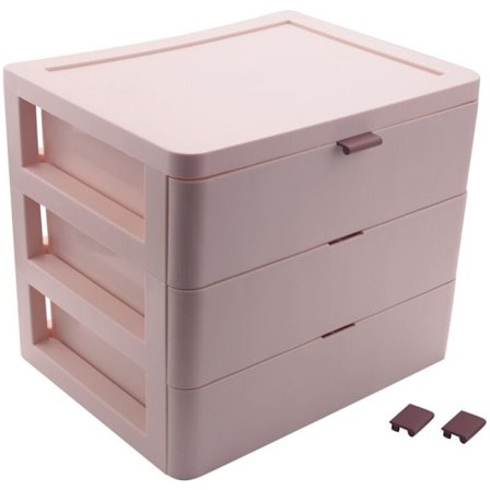 3-etasjers skrivebordsarrangør, skuff, baderomstilbehør, oppbevaringsboks, kosmetisk sminkeholder, kosmetisk arrangør ()