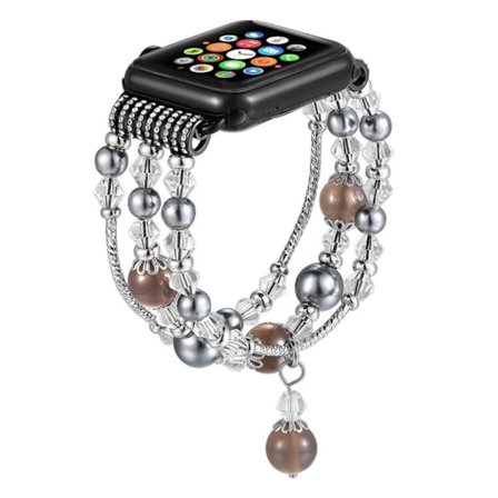 Apple Watch 42mm agatpärlor pärla klockarmbandsbyte - Brun