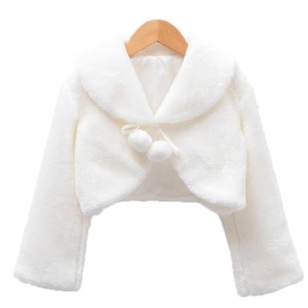 Flickor Princess Faux Fur Wraps Sjal Beige XS